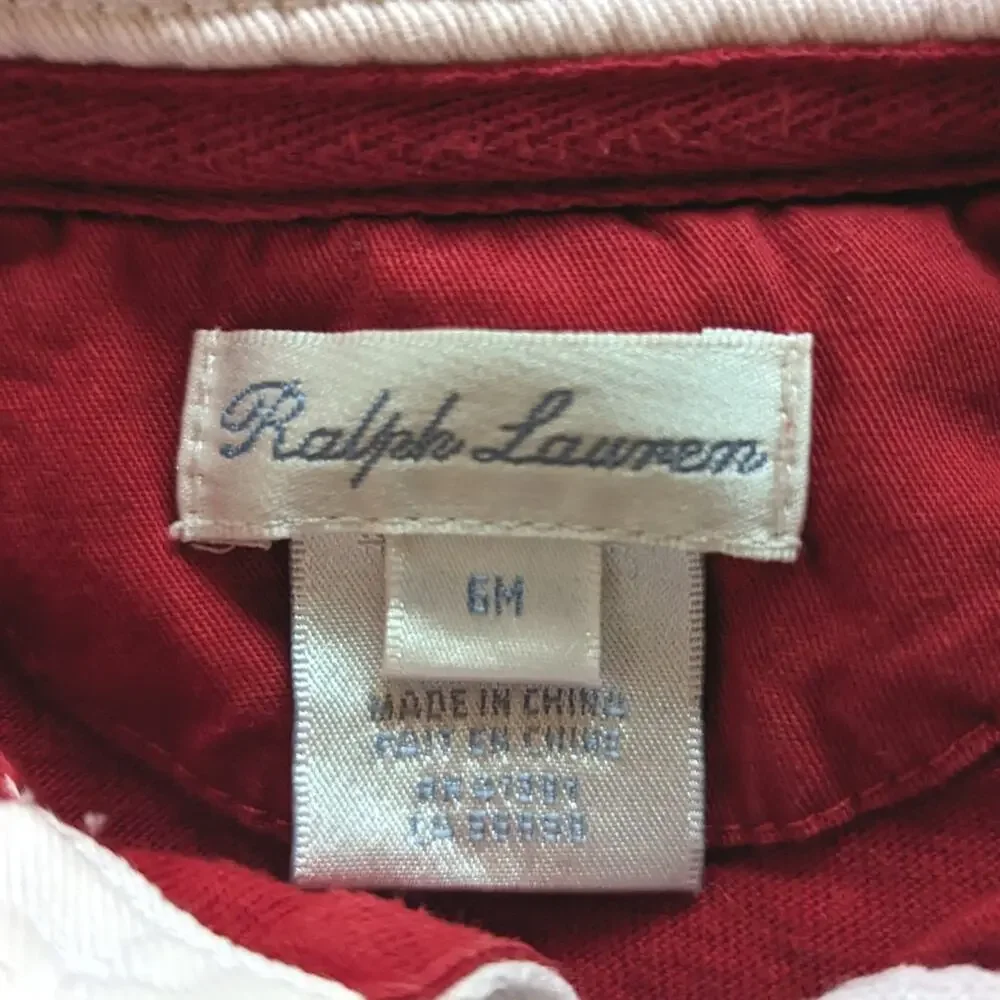 Ralph Lauren Red Polo Romper Baby Boys 6m Pony Preppy